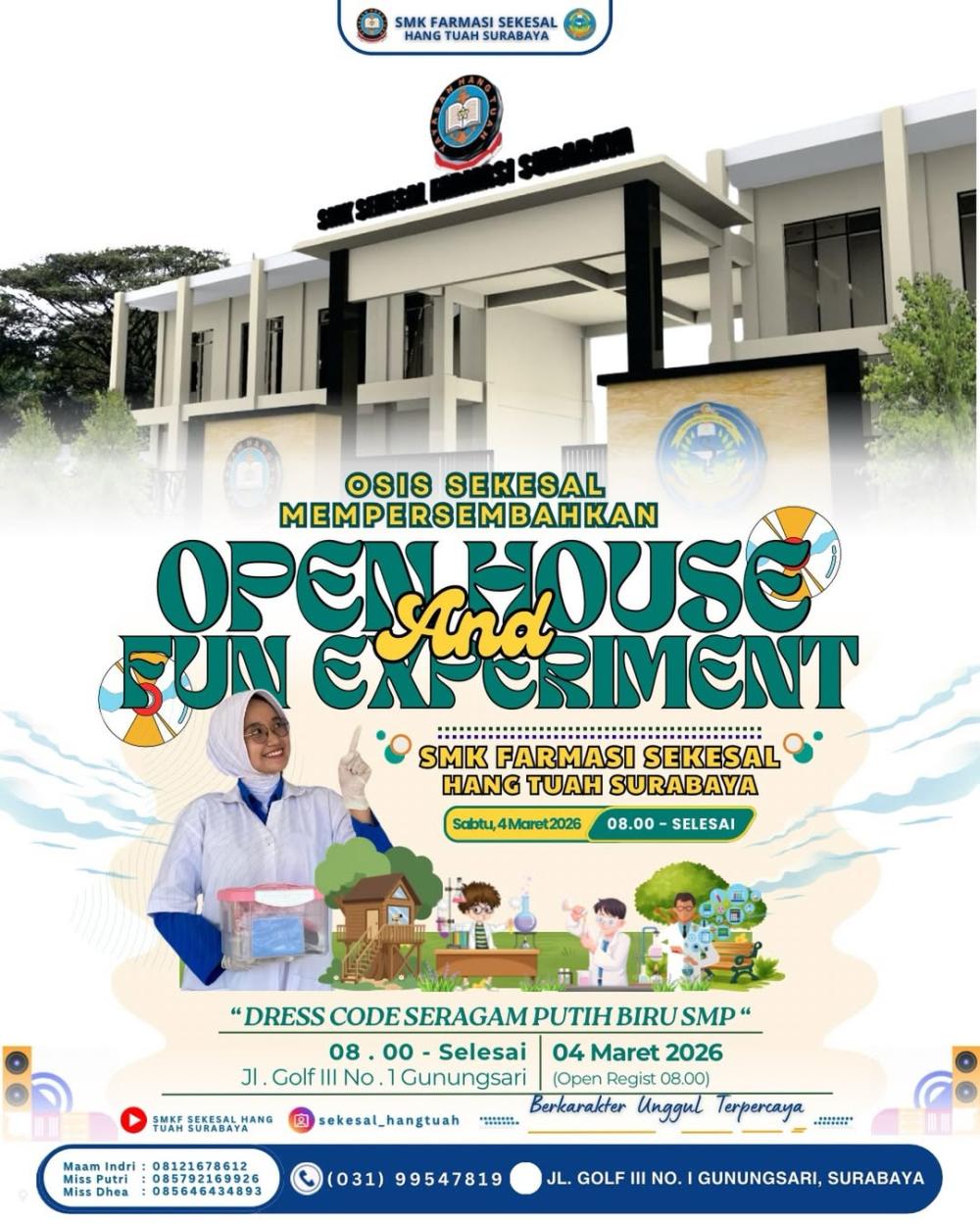 Open House dan Fun Experiment SMK Farmasi Sekesal Hang Tuah Surabaya Tahun 2026