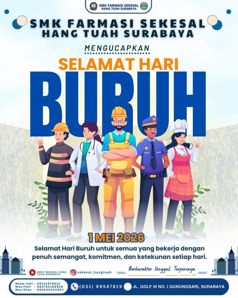 Peringatan Hari Buruh Internasional SMK Farmasi Sekesal Hang Tuah Surabaya Tahun 2026