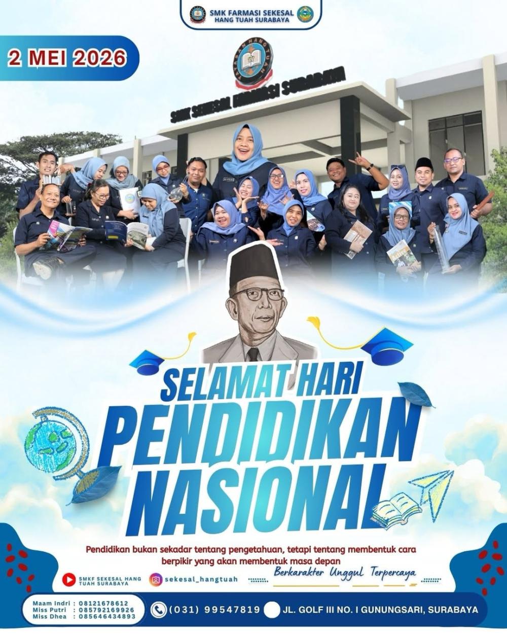 Peringatan Hari Pendidikan Nasional 2 Mei 2026 SMK Farmasi Sekesal Hang Tuah Surabaya