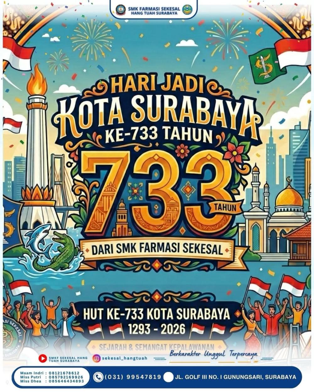 SMK Farmasi Sekesal Hang Tuah Surabaya Memperingati Hari Jadi Kota Surabaya ke-733