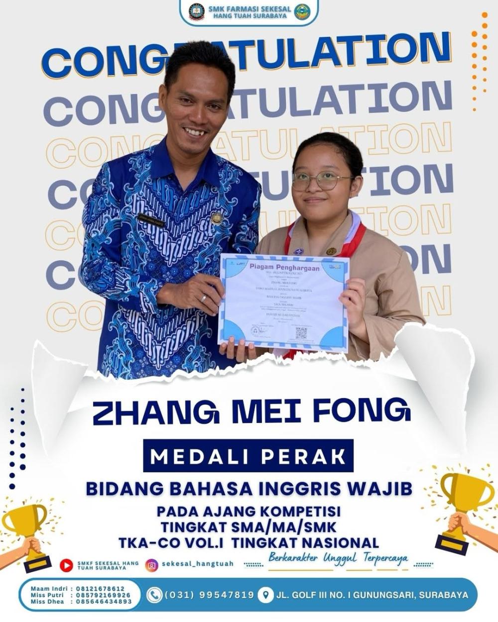 Medali Perak Bahasa Inggris Wajib – Pekan Prestasi Nasional (TKA-CO Vol. I) Tingkat Nasional