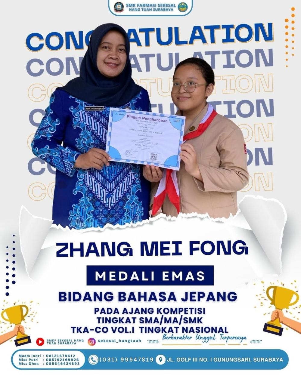 Medali Emas Bahasa Jepang – Pekan Prestasi Nasional (TKA-CO Vol. I) Tingkat Nasional