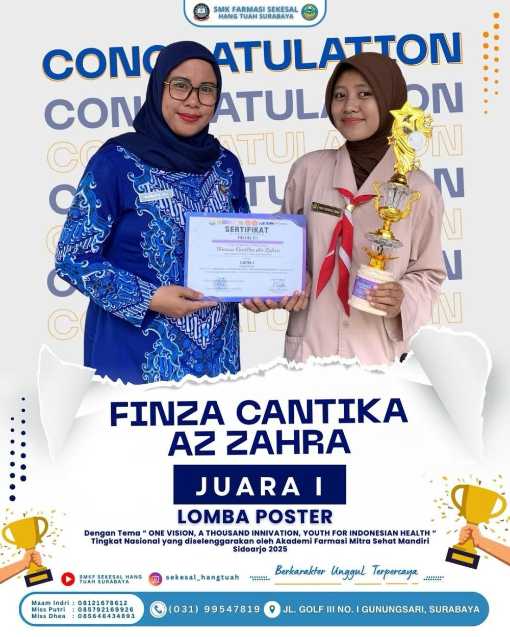Juara 1 Lomba Poster – “One Vision, A Thousand Innovation, Youth for Indonesian Health” Tingkat Nasional 2025