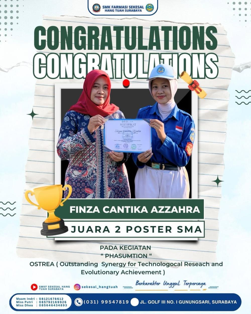 Juara 2 Lomba Poster Tingkat SMA pada PHASUMTION